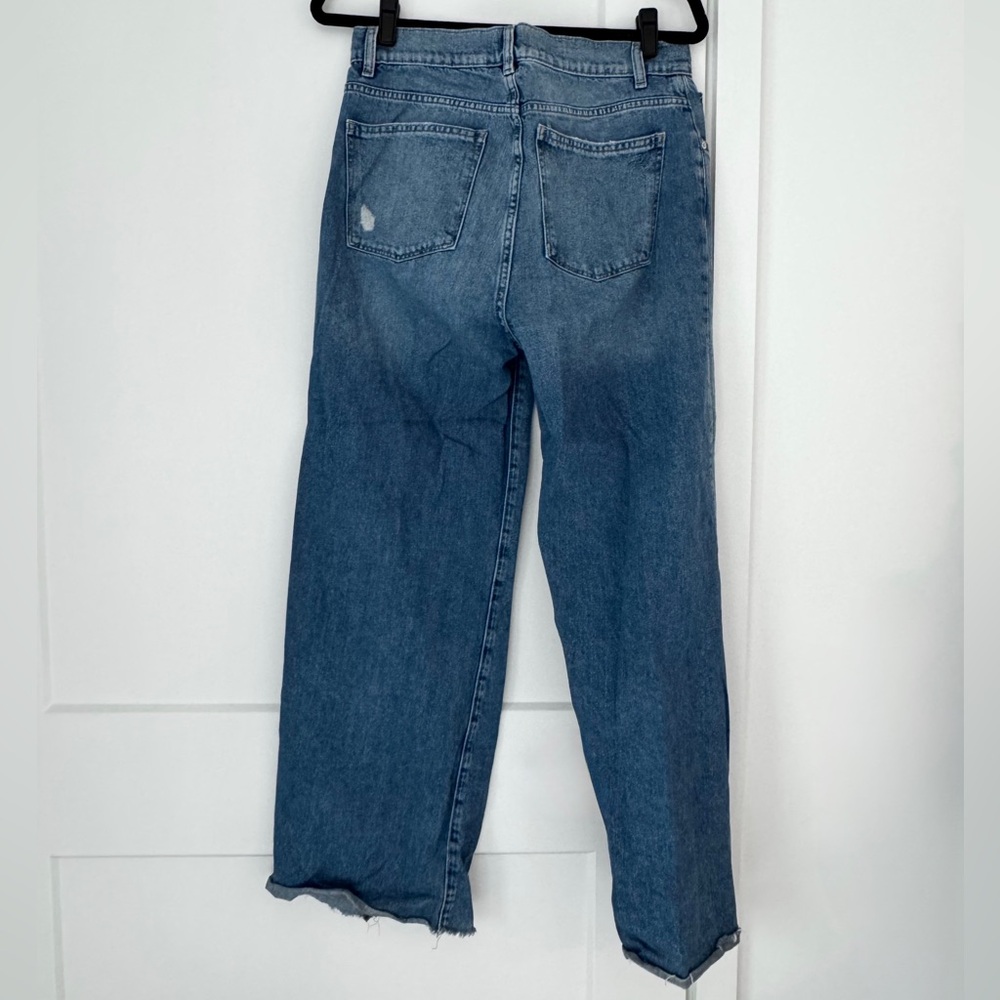 DL1961 Hepburn Wide-Leg Distressed Hem Jeans - Size 29 - Picture 3 of 14